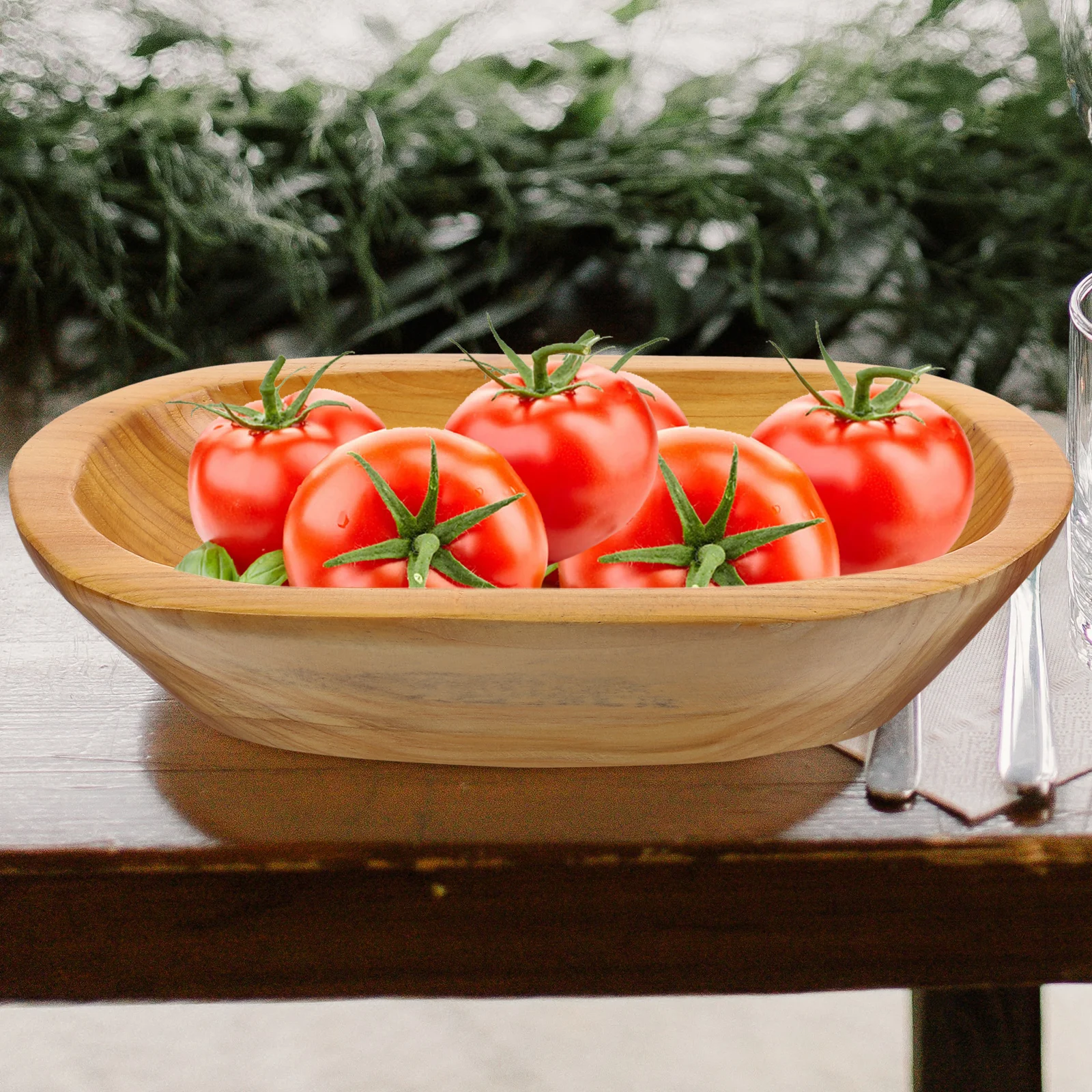 

Wooden Fruit Tray Solid Wood Mango Shaped 25x15x5cm Large Capacity Snack Dessert Plate Serving Bowls Decorative Kitchen Table