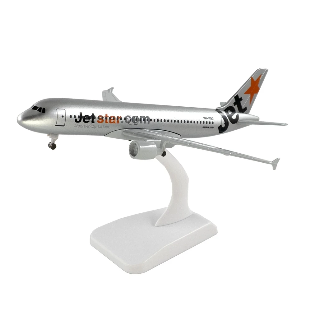 20CM A320 Jetstar Airlines Airbus 1/400 Scale 320 Die-cast Metal Aircraft Model with Stand Alloy Model Kit Aviation Enthusiast