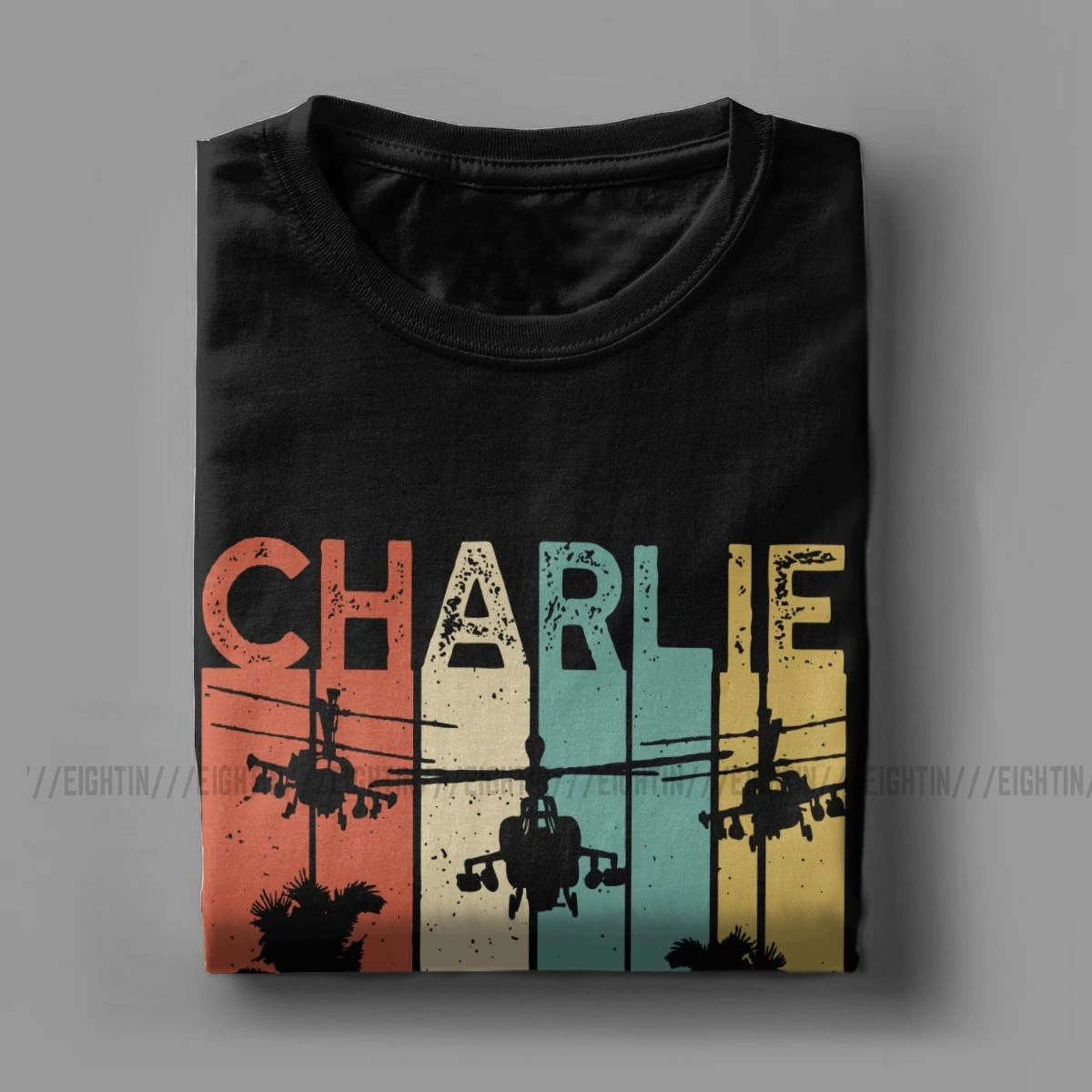 Apocalypse Now Quote Charlie Don\'t Surf T Shirt Men Cotton T-Shirts Vietnam War Helicopter Movie Marlon Brando Tees Short Sleeve