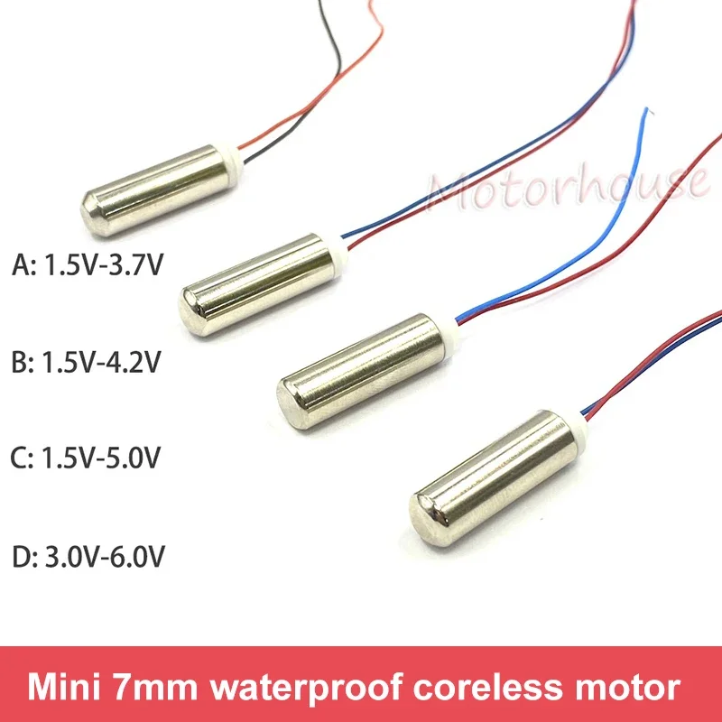 1pc DC 1.5V 3V 3.7V 5V 6V Tiny 7mm Waterproof Vibration Coreless Motor Encapsulated Vibrator Beauty Instrument Toy Massager