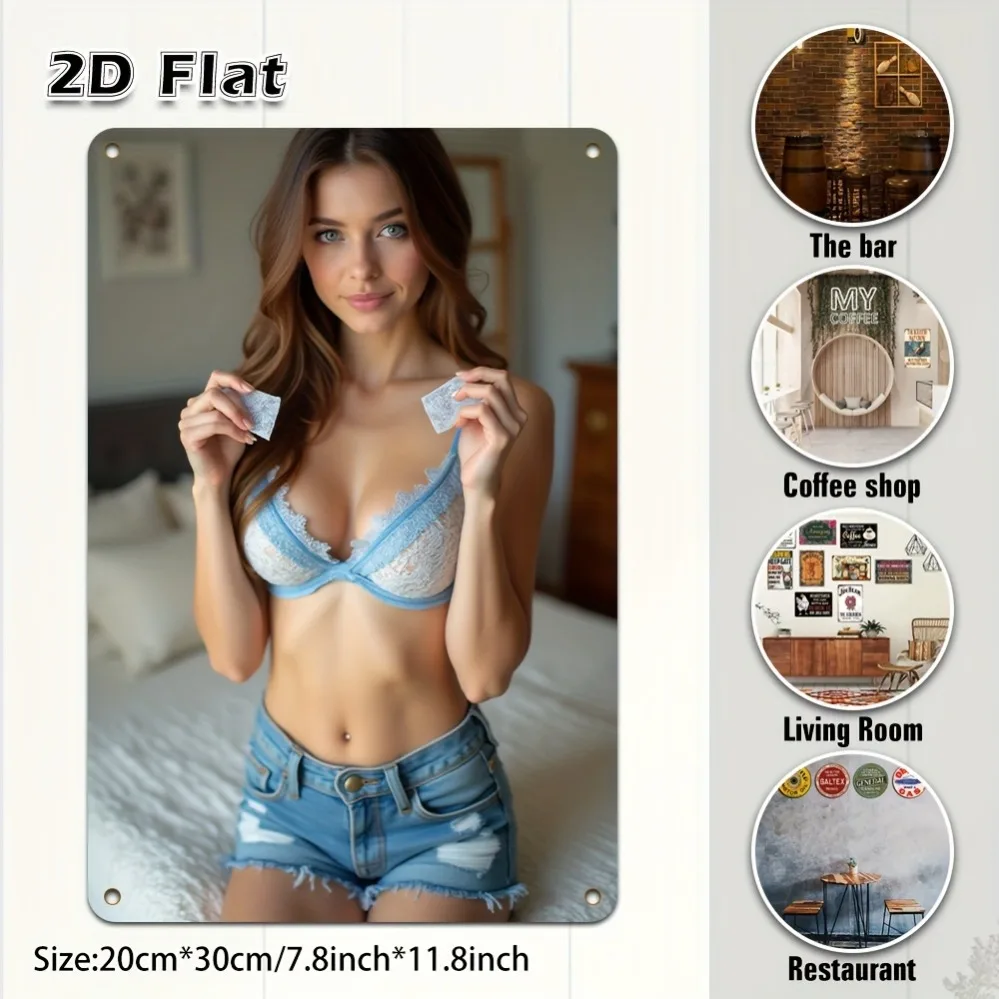 

"Funny Bikini Girl 2D Wall Art for Home, Cafe, Bar Decor - Perfect Halloween Christmas Gift"