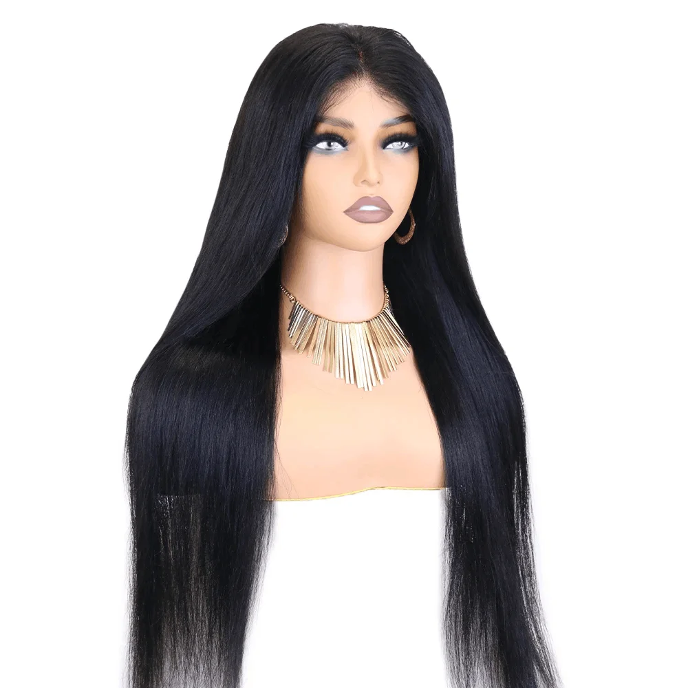 N.L.W Natural black Color Lace front human hair wigs 13*4 short Bob straight human wigs 20inch frontal hair women 180% density