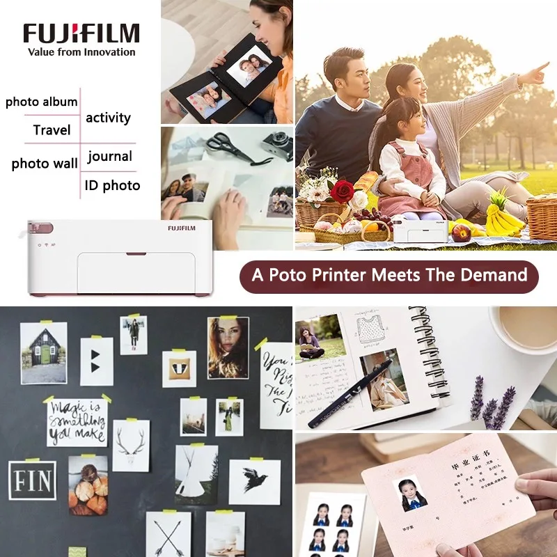 New Printer Fujifilm Princiao Smart II Mobile Phone Photo Printer WIFI Portable APP Thermal Sublimation Printing ID Photo