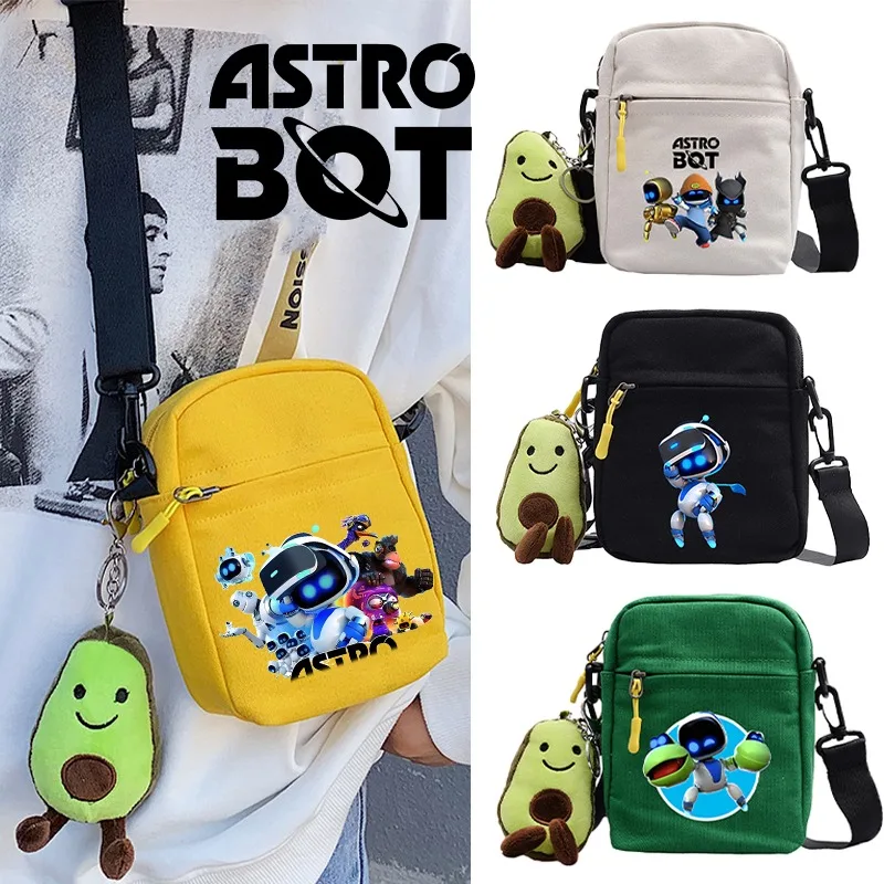 Astro Bot Shoulder Bag Game Peripheral Men Women Canvas Cross-body Bags Square Pack Fashion Casual Decorations Kid Birthday Gift