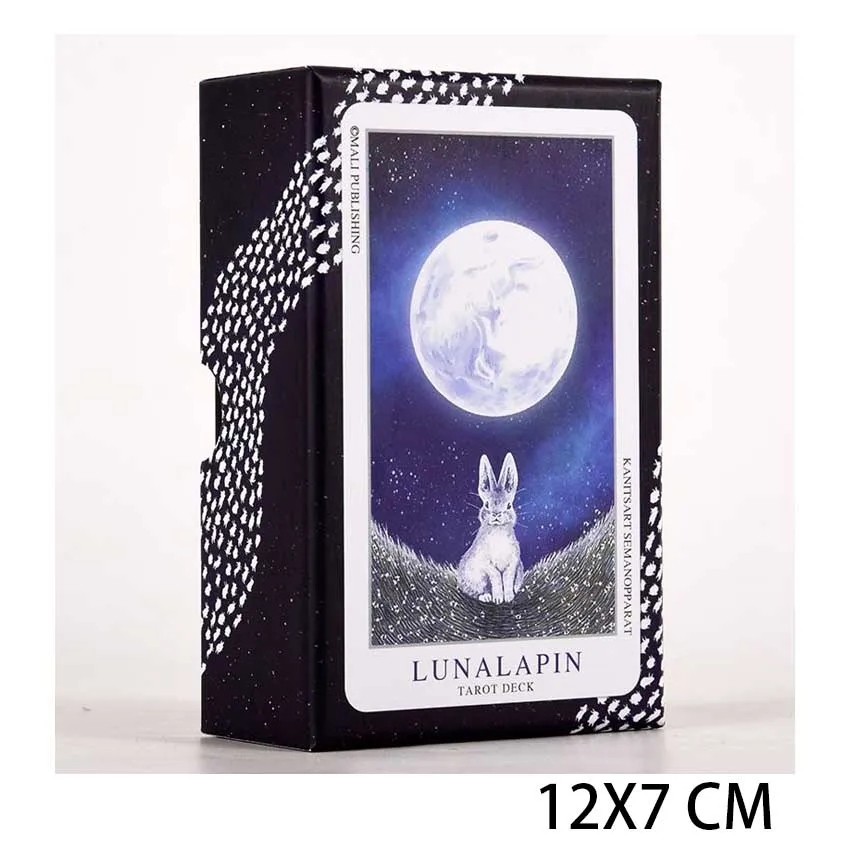 Lunalapin Tavşan Tarot Destesi Kart Oyunları,Ciltli kutu, Kağıt Kılavuzu, 12x7 cm