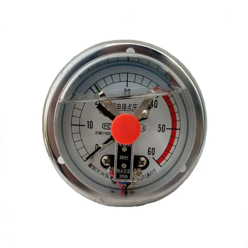 

10PcsYNXC100ZT Axial Band Edge Vibration Resistant Electric Contact Pressure Gauge Magnetic Assisted 220v/30VA M20*1.5
