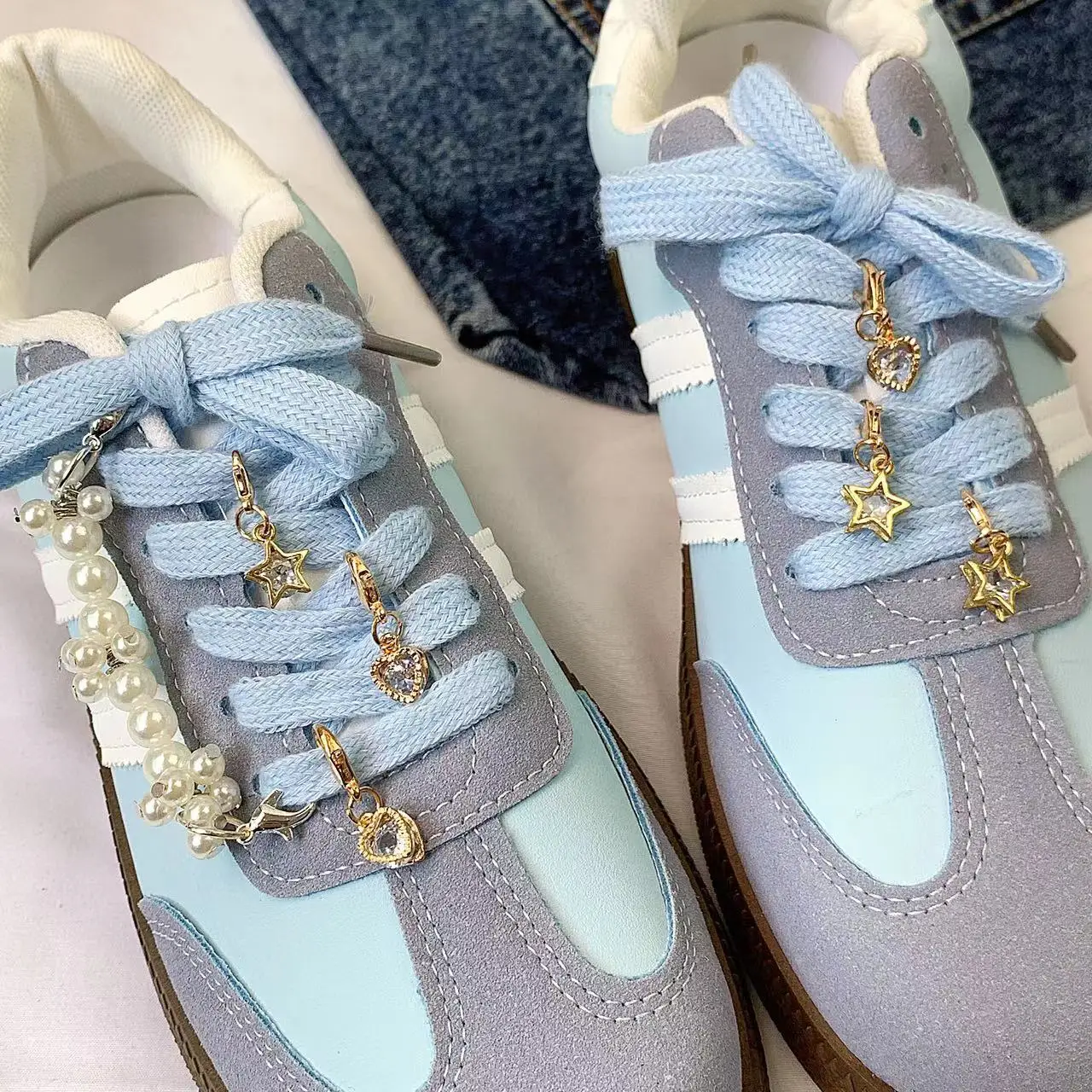 Hot and Cute Sports Shoes Accessories Casual Shoes Pendant Star Love Pendant Set Card Packaging Lace Shoes Accessories