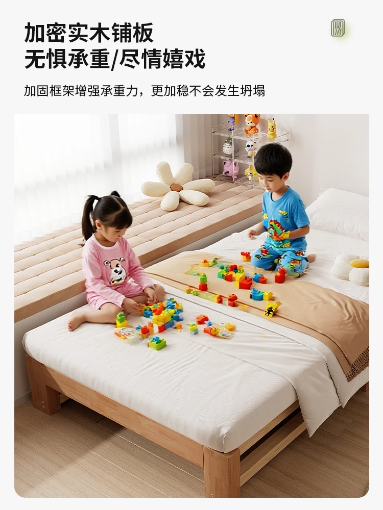 أريكة سرير من الخشب الصلب النقي قابلة للطي مزدوجة الأغراض يمكن أن تنام لفترة طويلة، ملاءة سرير صغيرة بسحب مزدوج تلسكوبي ب