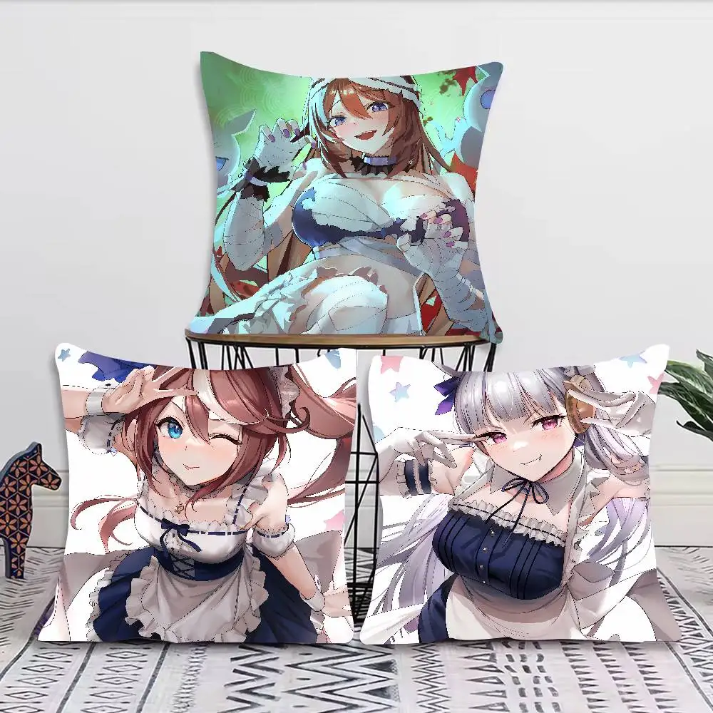 Cute Uma Musume Pretty Derby Pillow Case Cushion Cover Decor Home Throw Pillow Covers For Couch Camping Pillow Cover Decorations