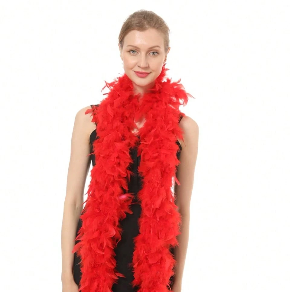 

Fluffy Red Turkey Feather Boa 40g 60g 90g Natural Feathers for Wedding Party Decorations DIY Crafts Costumes Scarves Shawls