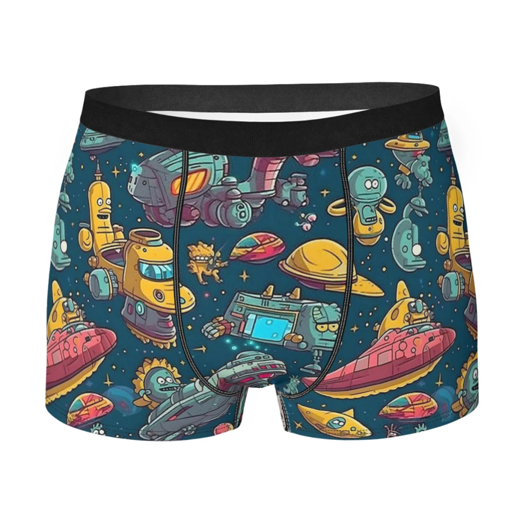 Silly Space Stellar Sausage Men Boxer Briefs Wonderful Universe Breathable Creative Underwear High Quality Print Shorts Birthday