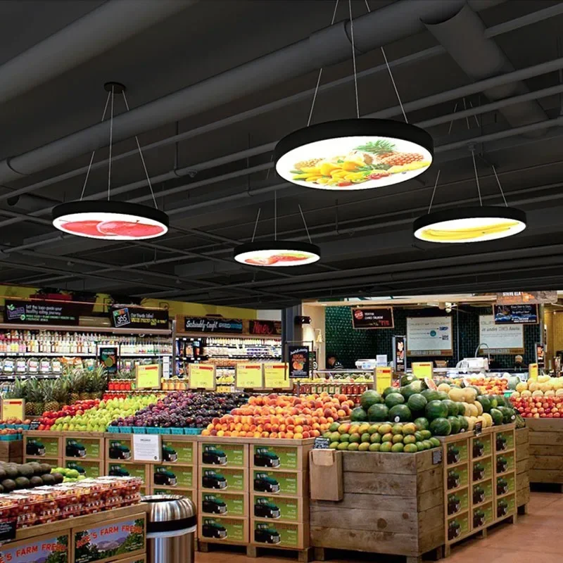 Modern Creative Fruit Pattern Chandelier Shaped Decorative Chandelier Hexagonal Round Square Shape Splicing Hanging Wire Lamp