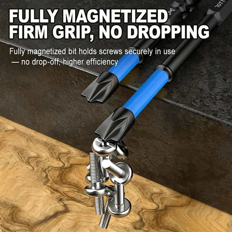 Magnetic Electrician Phillips & Slotted Combination Bits 65mm 110mm 150mm High Torque S2 Steel for Circuit Breaker Wiring Repair