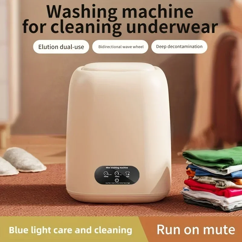 Portable Electric Laundry Machine with Dual-Use Elution,Mini Washing Machine,Silent Operation for Travel & Small Household Items