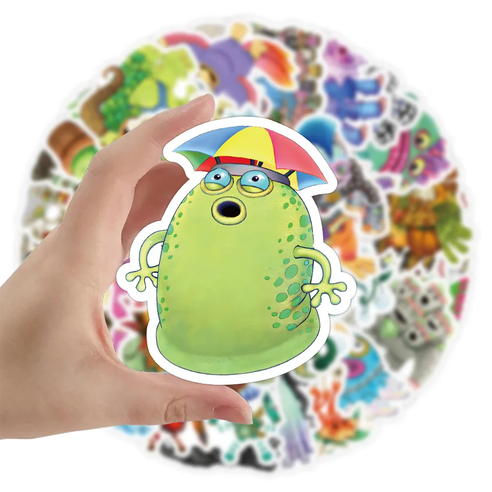 Pegatinas de My Singing Monster para niños, calcomanías de juego de dibujos animados, juguete impermeable, portátil, teléfono, Maleta, bicicleta,