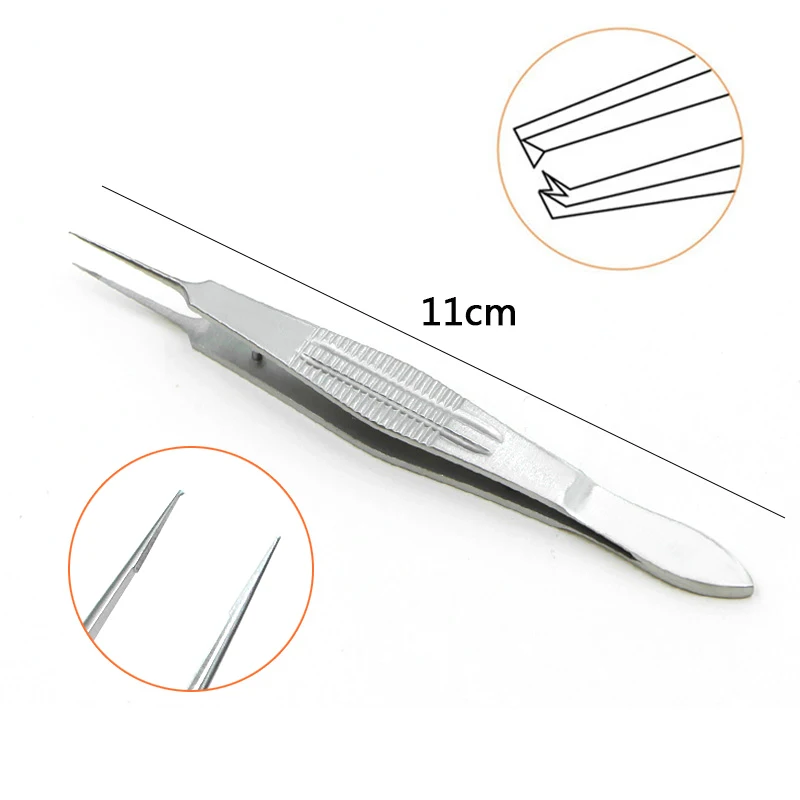 Ophthalmic Forcep Straight Castroviejo Toothed Forcep 105mm ophthalmic surgical instrument