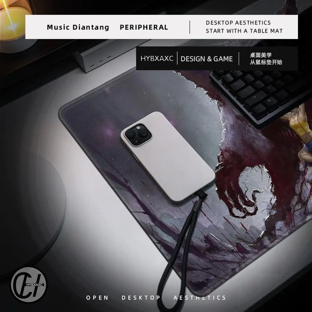 P-Pokemon-Gengar Grande Mouse Pad Cute HD Desk Pad Extended Gaming Keyboard Mats Large 100x50cm XXL Gamer Mousepad