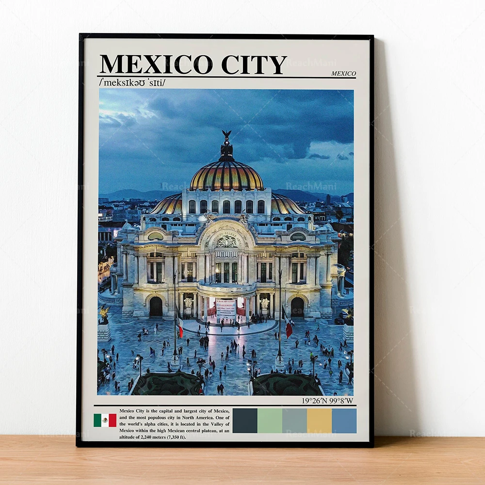 ملصقات السفر لـ Machu Picchu، Medellin كولومبيا، مدينة المكسيك، Trinidad and Tobago، أوروغواي، فنزويلا، باراغواي، الإكوادور