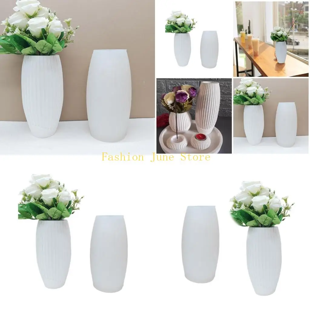 

N5KA Silicone Planter Flowerpot Molds Stylish Concrete Mould Simple Hand-Making Supplies for DIY Hand-Making Flowerpot Vase