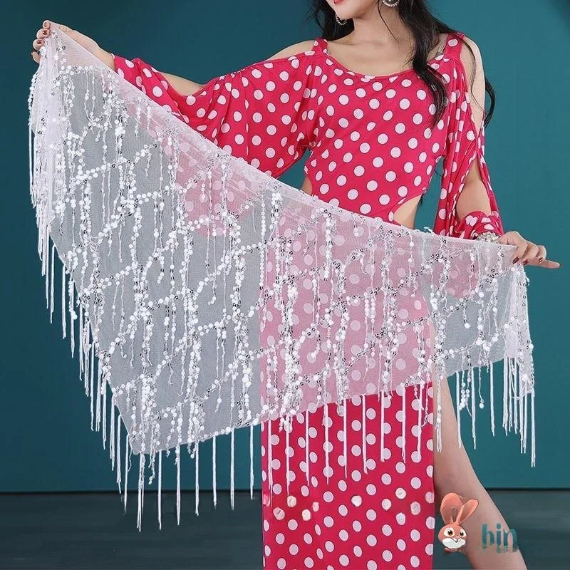 

Универсальный аксессуар для танцев: пояс-цепочка с пайетками и кисточками для начинающих, для тренировок по восточным танцам, костюм для танца живота