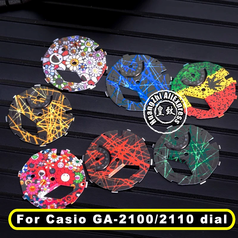 DIY GA2100 For Casio G-Shock Farmhouse Oak GA-2100 GA2110 Dial Modification Watch Accessories Sunflower Trendy Dial Scale Circle