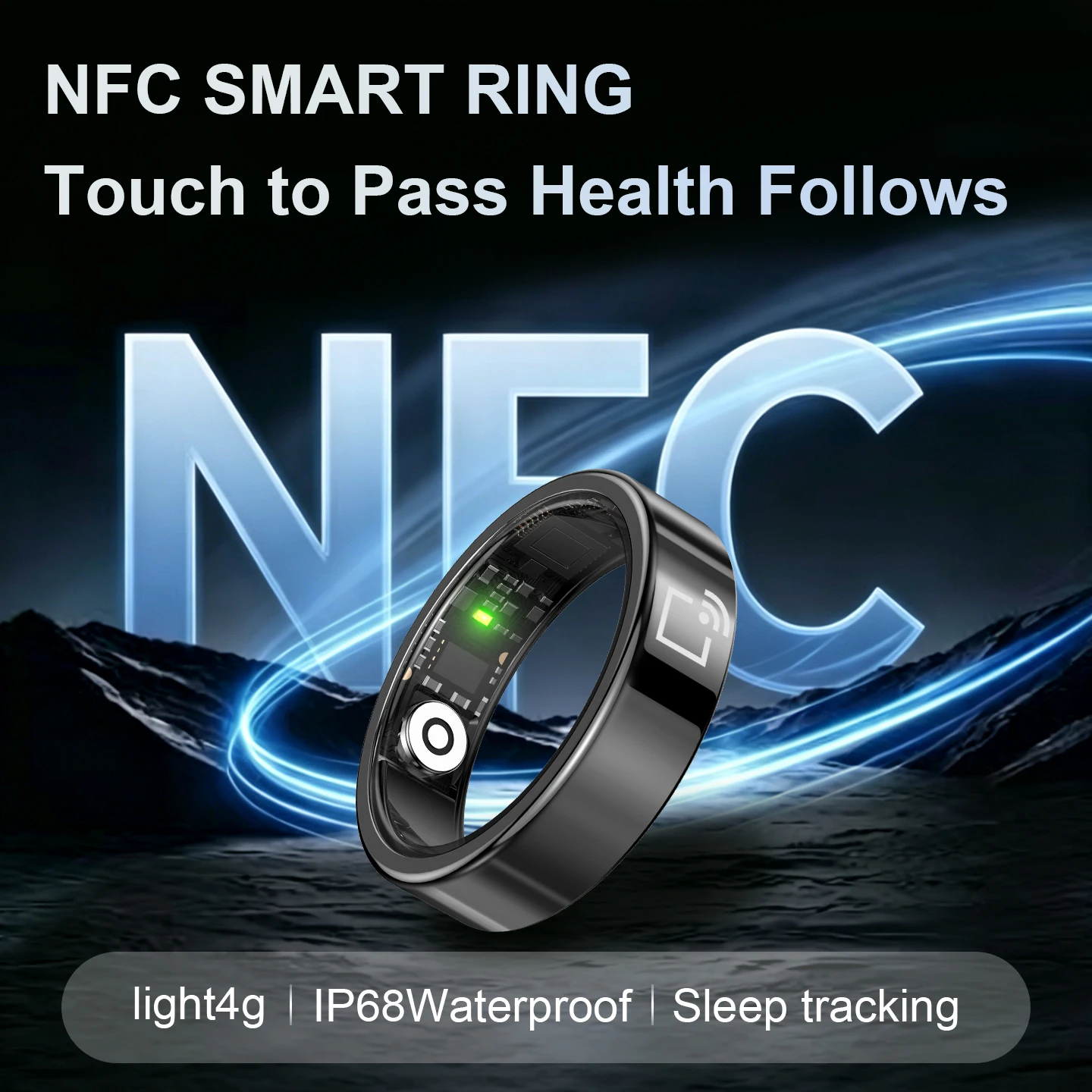 NFC Smart Ring IC RFID Rewritable ISO14443A/B & ISO15693 IP68 Waterproof Ceramic Ring for Access Control Healthy APP