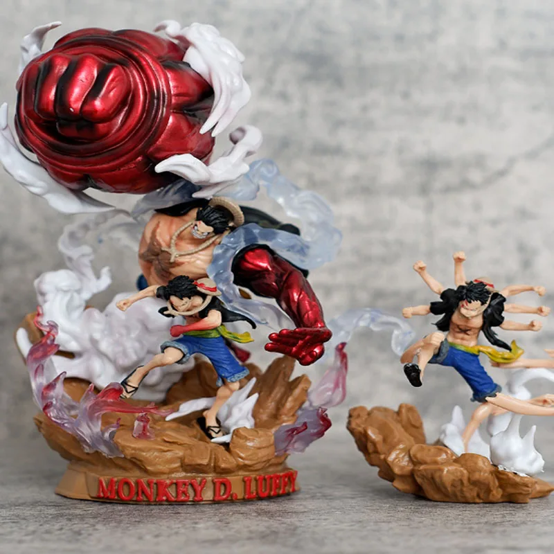 원피스 피규어 20cm 대머리 루피 건 루피 파이어피스트 루피 모델 애니메이션 주변기기 스태츄 데스크탑 장식품 장난감 선물