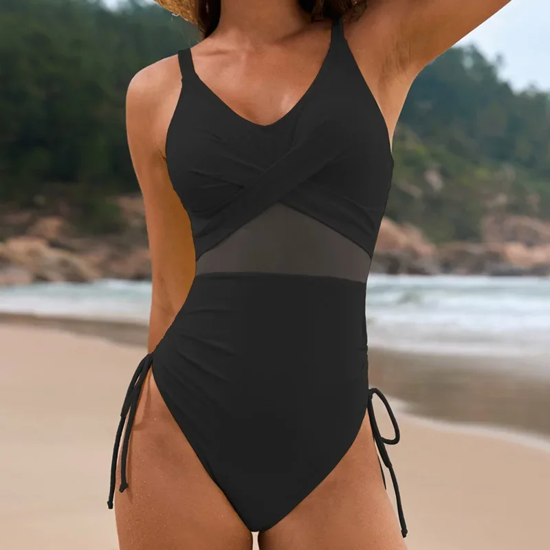 

Sexy Mesh One Piece Swimsuits Closed Women's Swimwear Push Up For Swimming Wear Body Bathing Suits Beachwear Pool Bather 2025
