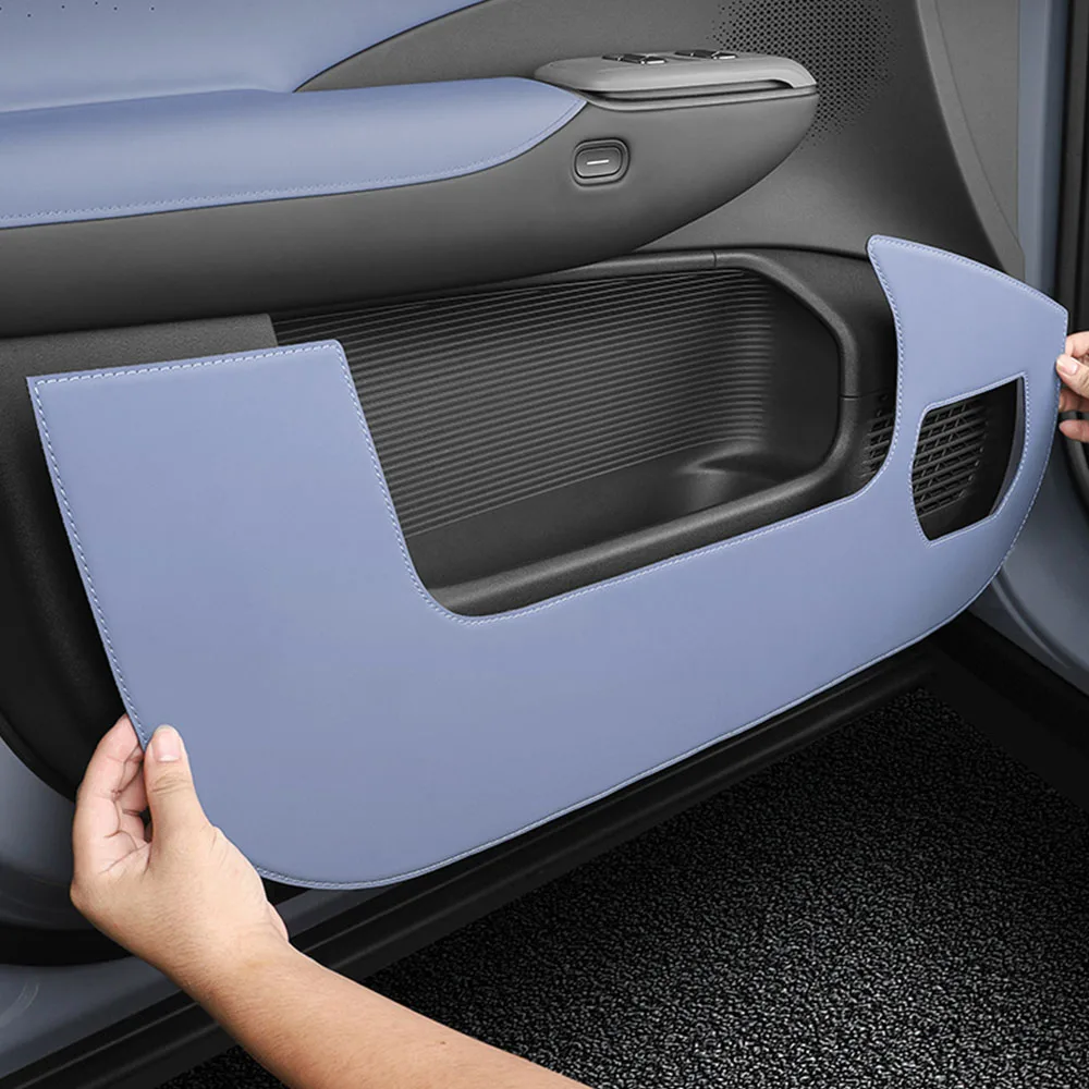 

4 Pcs For Xpeng G7 2025 2026 Car Door Anti Kick Pad Interior Modification Supplies Original Color Leather Protective Sticker