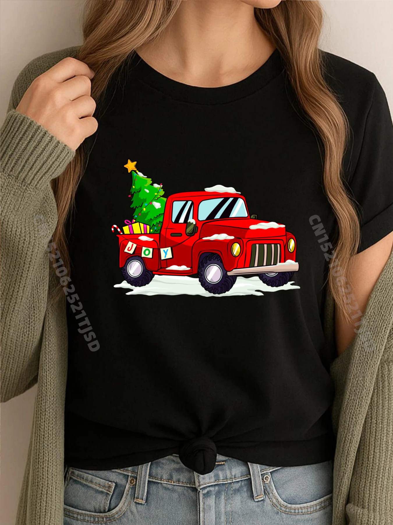 

Винтажная футболка с рождественским красным грузовиком, старомодная рождественская футболка с рисунком, футболка Homme, День Святого Патрика