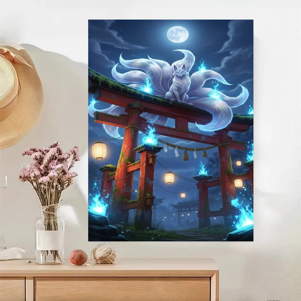 Jigsaw Puzzles Kitsune Fox on Torii Gate Wall Decor 500/1000/1200/2000 PCS Home Decor for Living Room Bedroom Gift