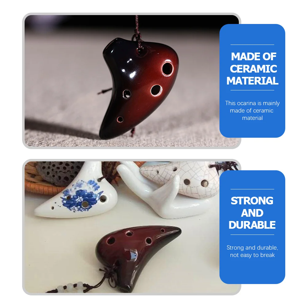 

Porcelain Ocarina Instrument Necklace Small Portable Beginner Ceramic
