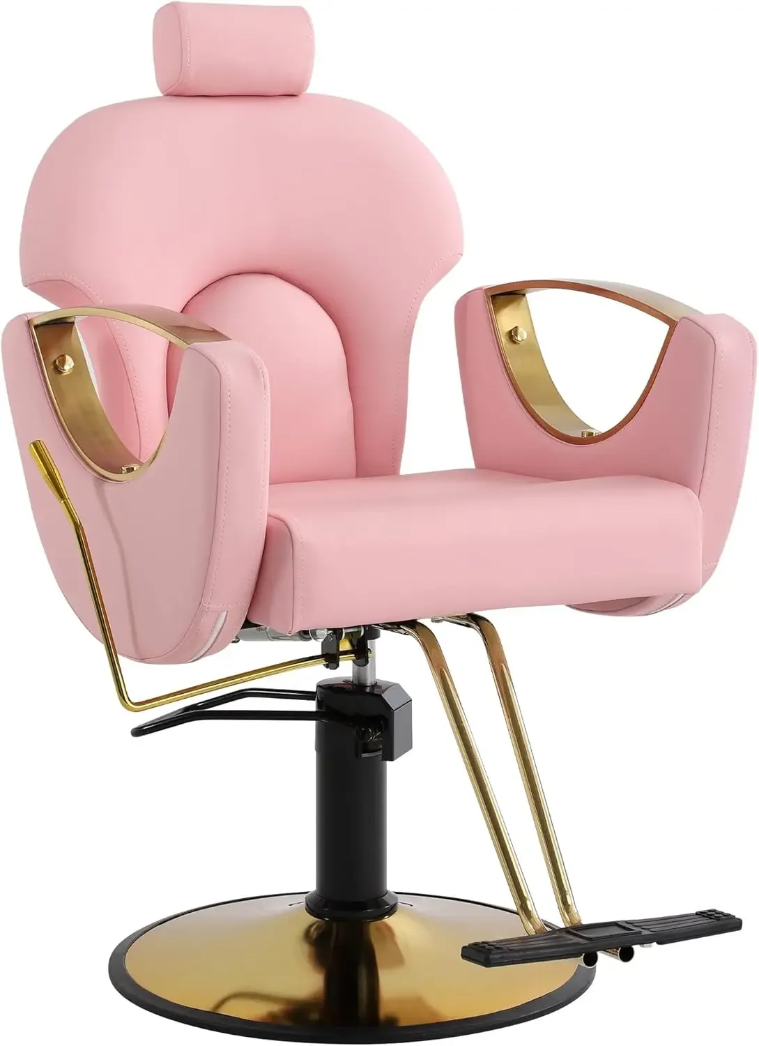 

Barber Chair, Salon Chair for Hair Stylist, Height Adjustable Hydraulic Hair Reclining Salon Chair, 360 Degrees Rotation