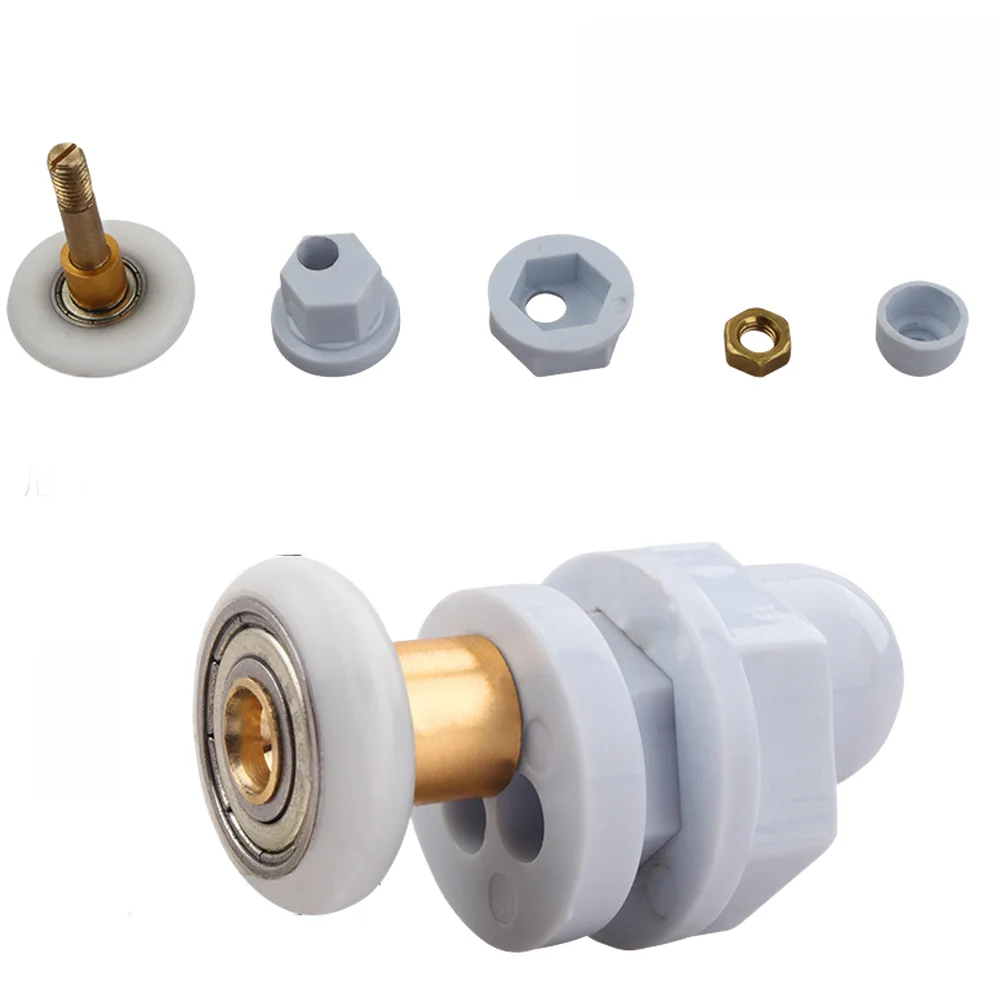 Shower Door Roller Pulley in Copper with Smooth Nylon Wheels 19mm 23mm 25mm 27mm 29mm for 4-6mm Glass Installation