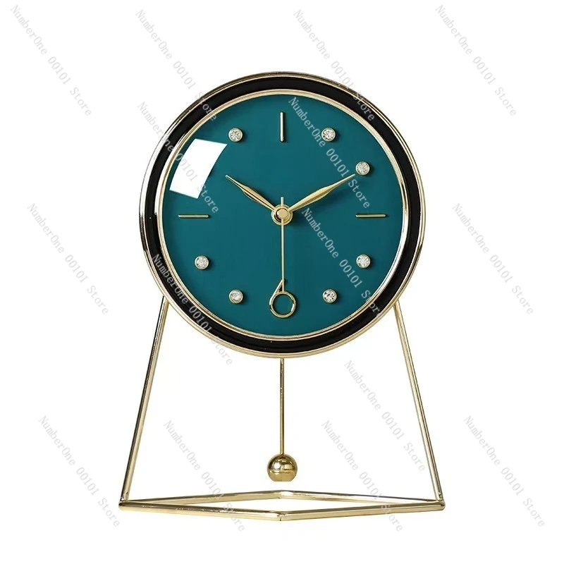 Metal pendulum clock, table top clock living room table top decoration clock