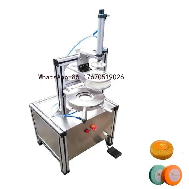 2026-Small Manual Commodity Store Cellophane Round Cake Pleat Wrapping Sealing Packaging Machine Hotel Soap Wrapping Machine