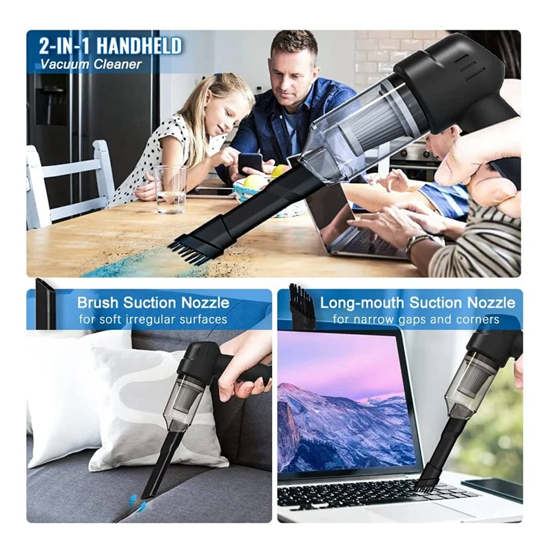 เครื่องดูดดูดแรงสูง9000PA สำหรับสำนักงานบ้านทำความสะอาดรถสัตว์เลี้ยงแบบชาร์จ USB ได้เครื่องดูดฝุ่นแบบมือจับขนาดเล็ก