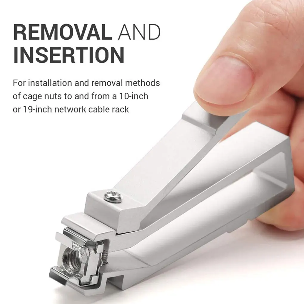 Silver Durable Nut Insert Installation/Removal Tool For Computer Racks Multi-functional Alloy