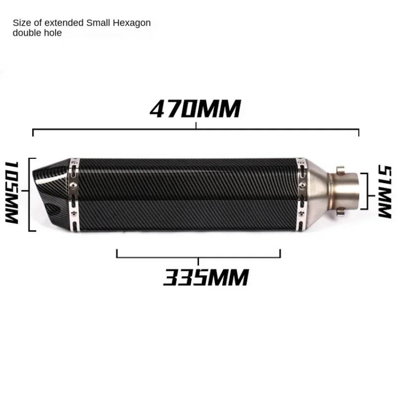 Tubo De Escape Hexagonal Pequeno Modificado, KPR150Horizon350R3R25 GSX Ninja250Z400Huanglong300-Small Tubo De Escape
