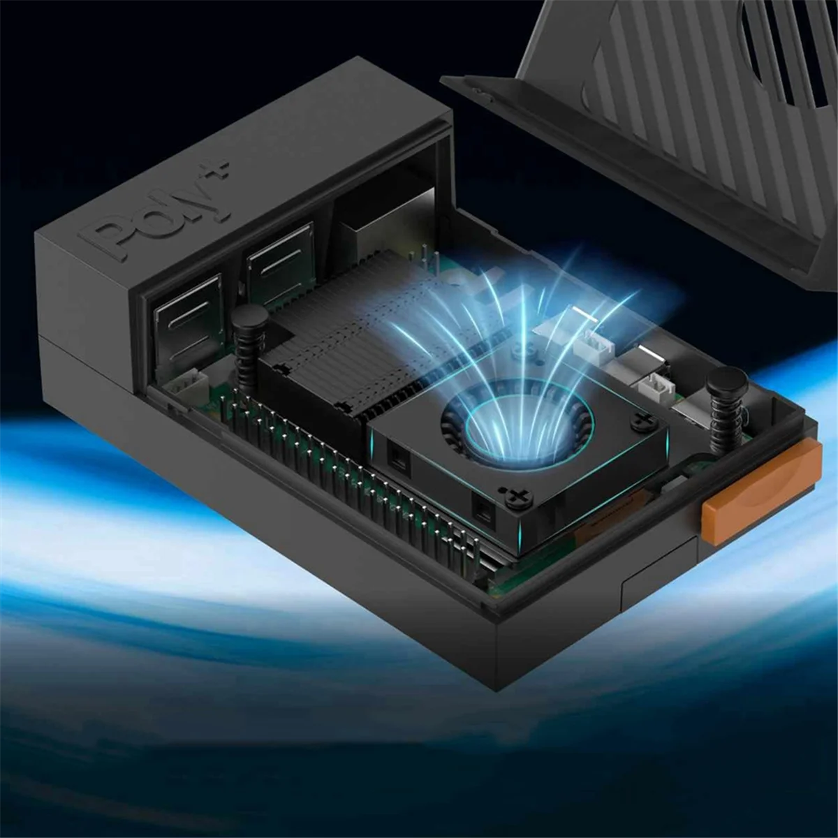 Étui ATP-ForRaspberry Pi 5 avec refroidisseur actif conception de protection améliorée assemblage facile noir