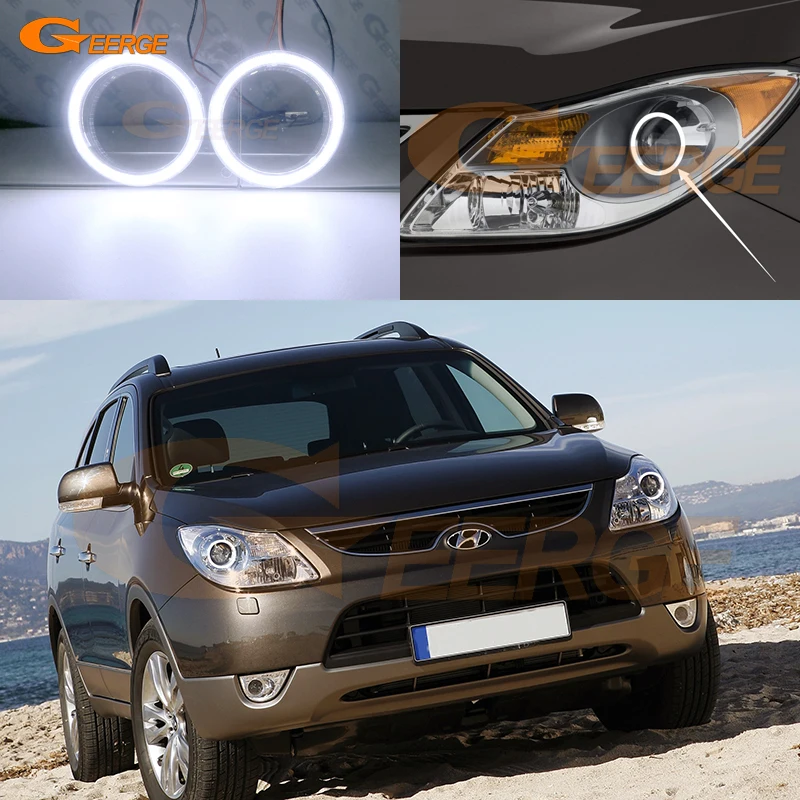 

For Hyundai Veracruz Ix55 2007 2008 2009 2010 2011 2012 Excellent Day Light Ultra Bright COB Led Angel Eyes Kit Halo Rings