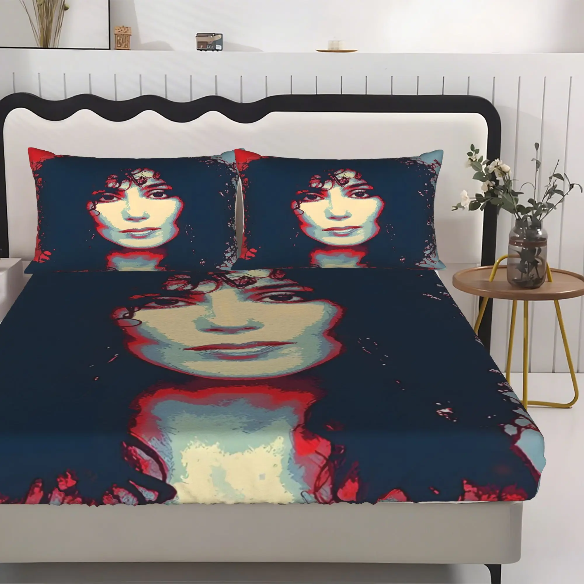 Customize The Cher 3pcs Fitted Sheet Set Features a Matching Design That Adds a Gentle Decorative Touch to Bedrooms, Ideal for R