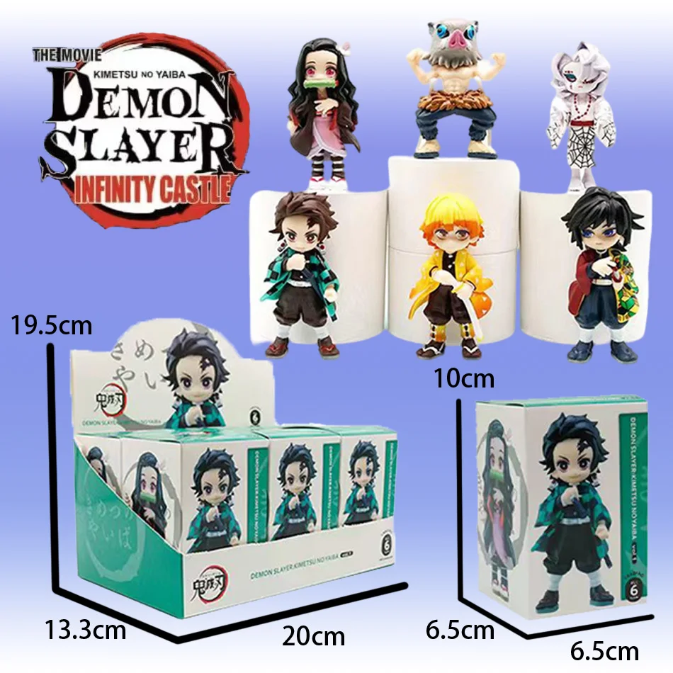 Demon Slayer Demon Slayer: Kimetsu no Yaiba Acchion Figuren Angel Blind Box Set met Kamado Tanjiro Zenitsu Nezuko PVC Warrior Model en Y
