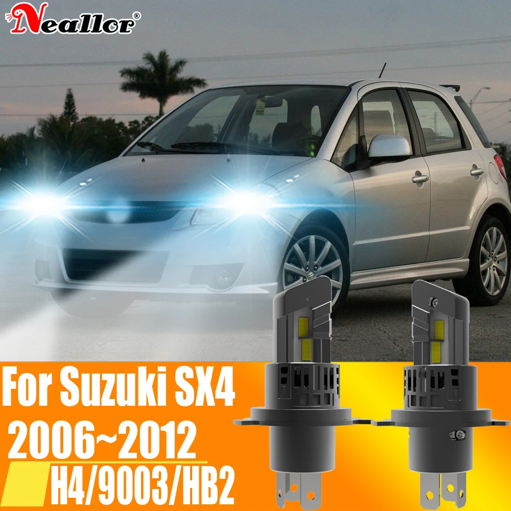 2x H4 HB2 9003 Led Headlight Canbus No Error Car Bulb High Power DRL White Fog Light Diode Lamp 12v 55w For Suzuki SX4 2006~2012