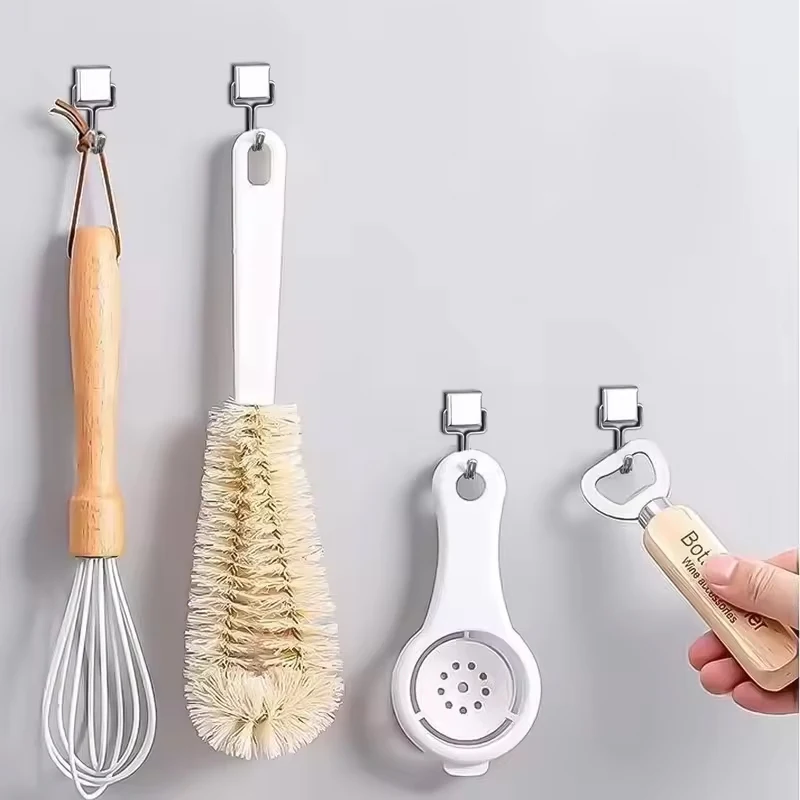 30Pcs Square Strong Magnetic Hooks Multi-Purpose Storage Hooks Home Kitchen Bar Storage Hooks Key Storage Hooks Bathroom Hangers image 3