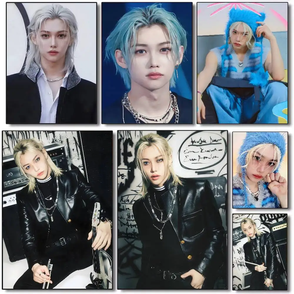 K-pop Idol Felix Lee Poster Art canvas HD aesthetic Printing Paper Wall Art for Living Room Bar fashion Home Decor