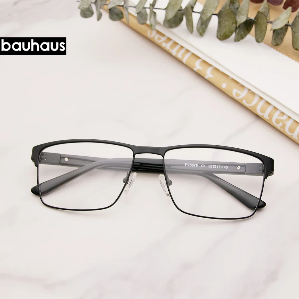 K012Classic Rectangle Metal Optical Glasses Frame For Men Lightweight Myopia Spectacles Business Daily Wear Prescription Eyewear