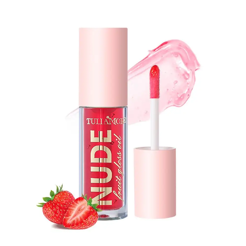 Fruit Lip Gloss Oil, Hidratante Glitter Tint, Maquiagem Lip Plumper, Bálsamo Sexy, Cuidados Cosméticos, Primer Não-Pegajoso, Água Brilhante, K2e7