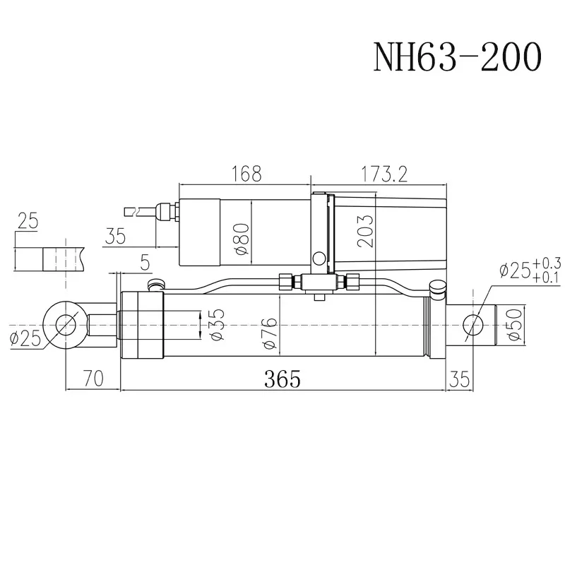 Low Noise Push Rod Electric Cylinder Electric Hydraulic Linear Actuator 50000N