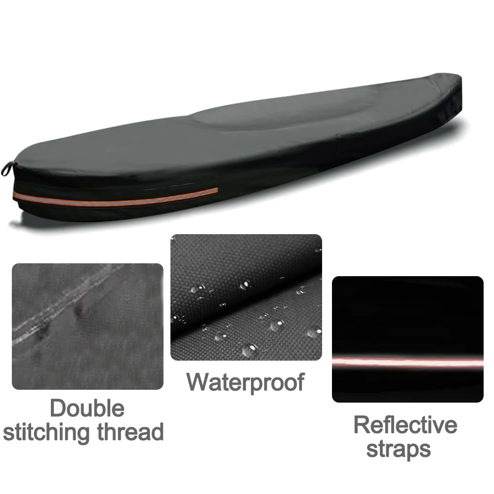 Universal Heavy Duty 600D Canoe Boat Cover Waterproof UV Resistant Durable Outdoor Kayak Boat Covers